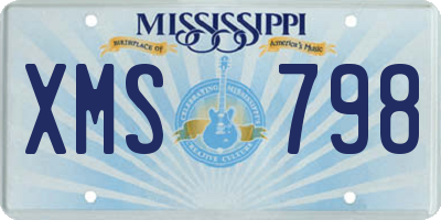 MS license plate XMS798