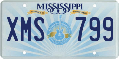 MS license plate XMS799