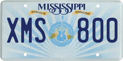 MS license plate XMS800