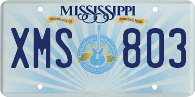 MS license plate XMS803