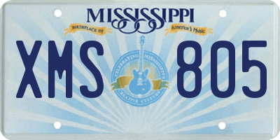 MS license plate XMS805