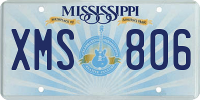 MS license plate XMS806
