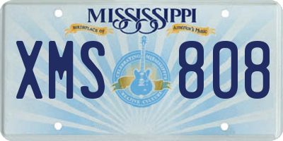 MS license plate XMS808