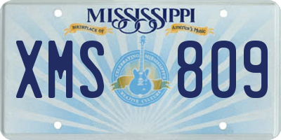 MS license plate XMS809