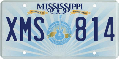 MS license plate XMS814