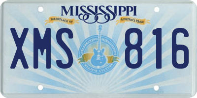 MS license plate XMS816