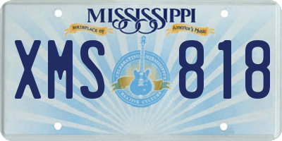MS license plate XMS818