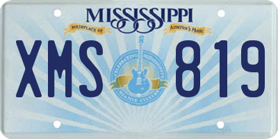 MS license plate XMS819