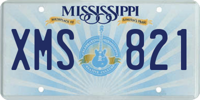 MS license plate XMS821