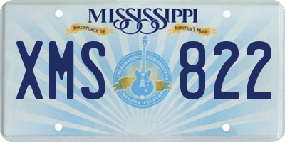 MS license plate XMS822