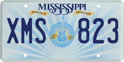 MS license plate XMS823
