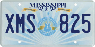 MS license plate XMS825