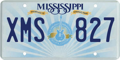 MS license plate XMS827