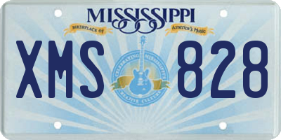 MS license plate XMS828