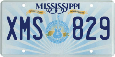MS license plate XMS829