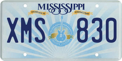 MS license plate XMS830