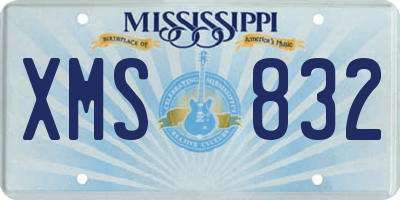 MS license plate XMS832