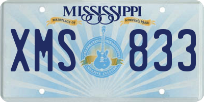 MS license plate XMS833