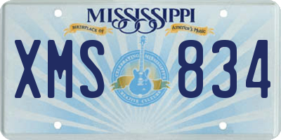 MS license plate XMS834