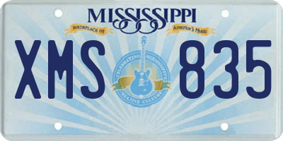 MS license plate XMS835