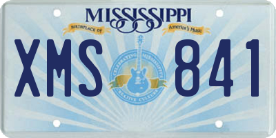 MS license plate XMS841