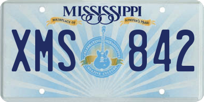 MS license plate XMS842