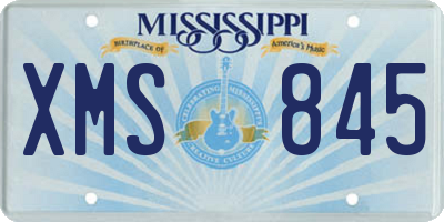 MS license plate XMS845