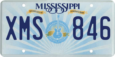 MS license plate XMS846