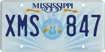MS license plate XMS847