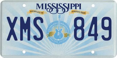 MS license plate XMS849