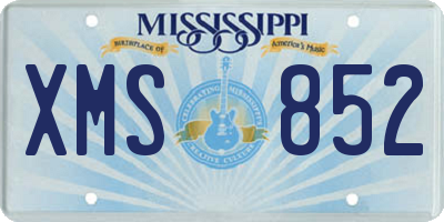 MS license plate XMS852
