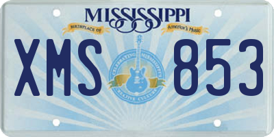 MS license plate XMS853