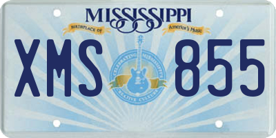 MS license plate XMS855
