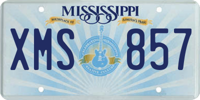 MS license plate XMS857