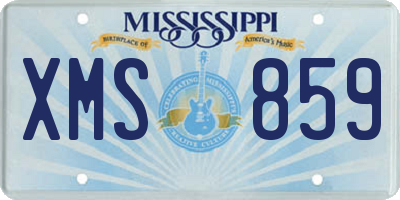 MS license plate XMS859
