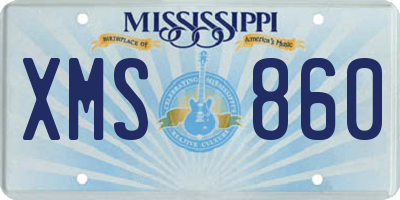 MS license plate XMS860