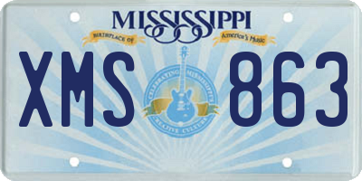 MS license plate XMS863