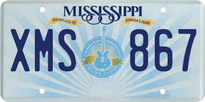 MS license plate XMS867