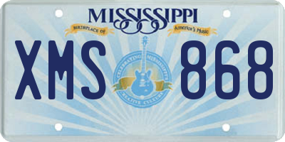 MS license plate XMS868