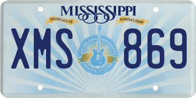MS license plate XMS869