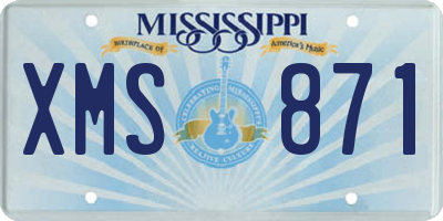 MS license plate XMS871