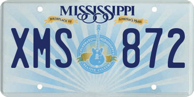 MS license plate XMS872