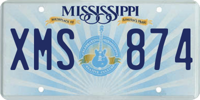 MS license plate XMS874