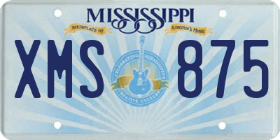 MS license plate XMS875