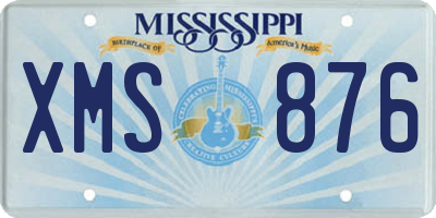MS license plate XMS876