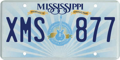 MS license plate XMS877