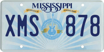 MS license plate XMS878