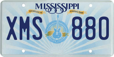 MS license plate XMS880