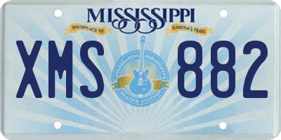 MS license plate XMS882