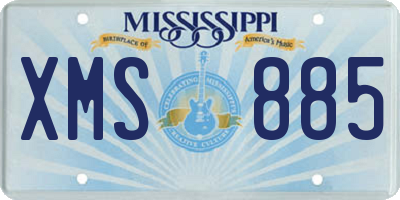 MS license plate XMS885